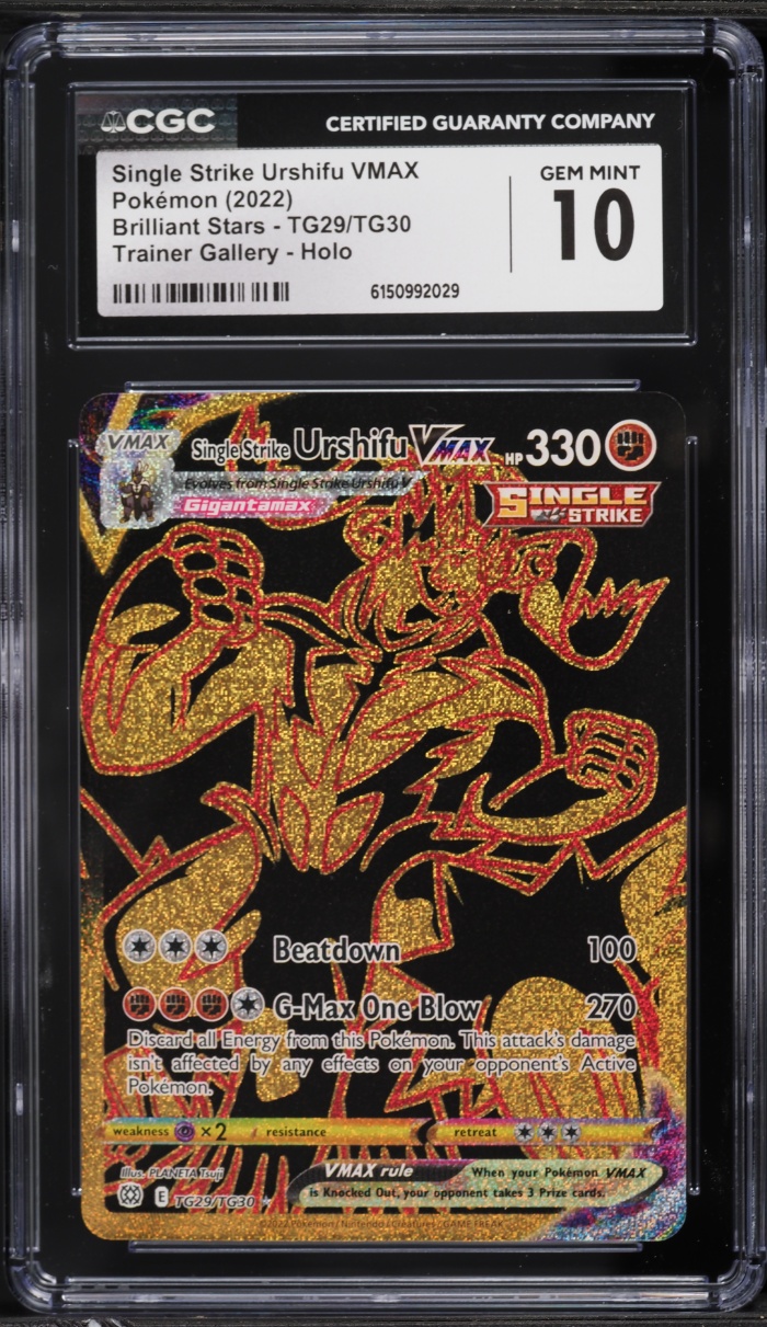 2022 Pokemon SWSH Brilliant Stars CHR Single Strike Urshifu VMAX #TG29 CGC 10 GEM MINT