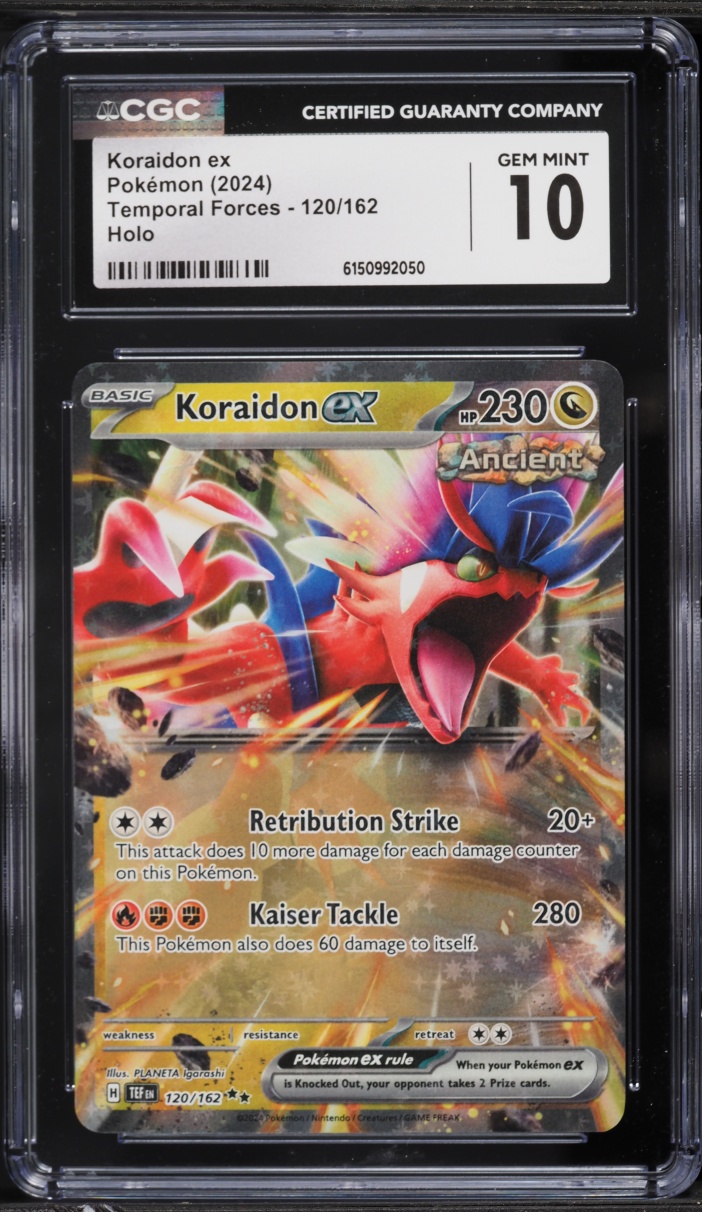 2024 Pokemon Scarlet & Violet Temporal Forces Holo Koraidon Ex #120 CGC 10 GEM MINT
