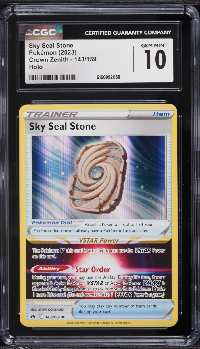 2023 Pokemon Sword & Shield Crown Zenith Holo Sky Seal Stone #143 CGC 10 GEM MINT