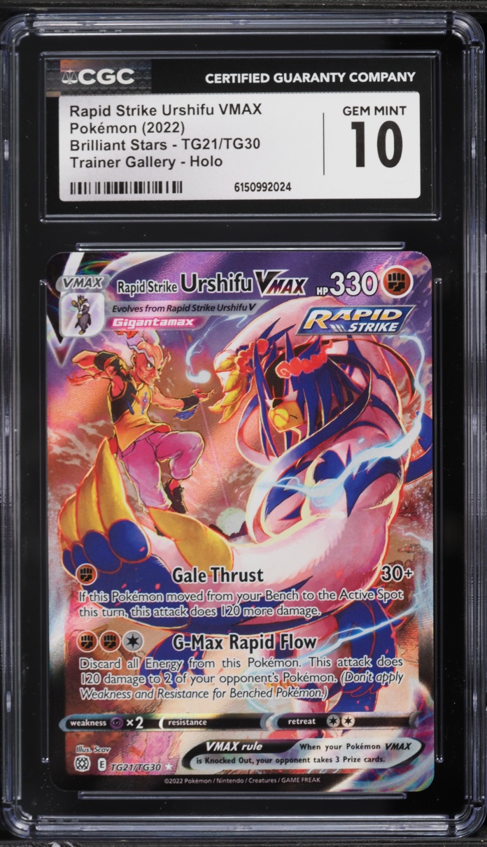 2022 Pokemon Sword & Shield Brilliant Stars CHR Rapid Strike Urshifu VMAX #TG21 CGC 10 GEM MINT