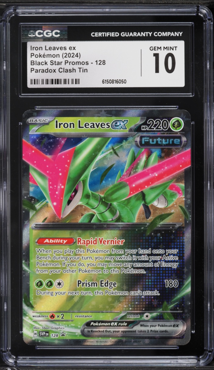 2024 Pokemon Scarlet & Violet Promo Paradox Clash Tin Holo Iron Leaves EX #128 CGC 10 GEM MINT