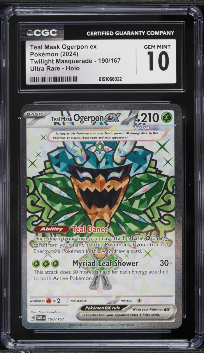 2024 Pokemon Scarlet & Violet Twilight Masquerade Full Art Teal Mask Ogerpon ex #190 CGC 10 GEM