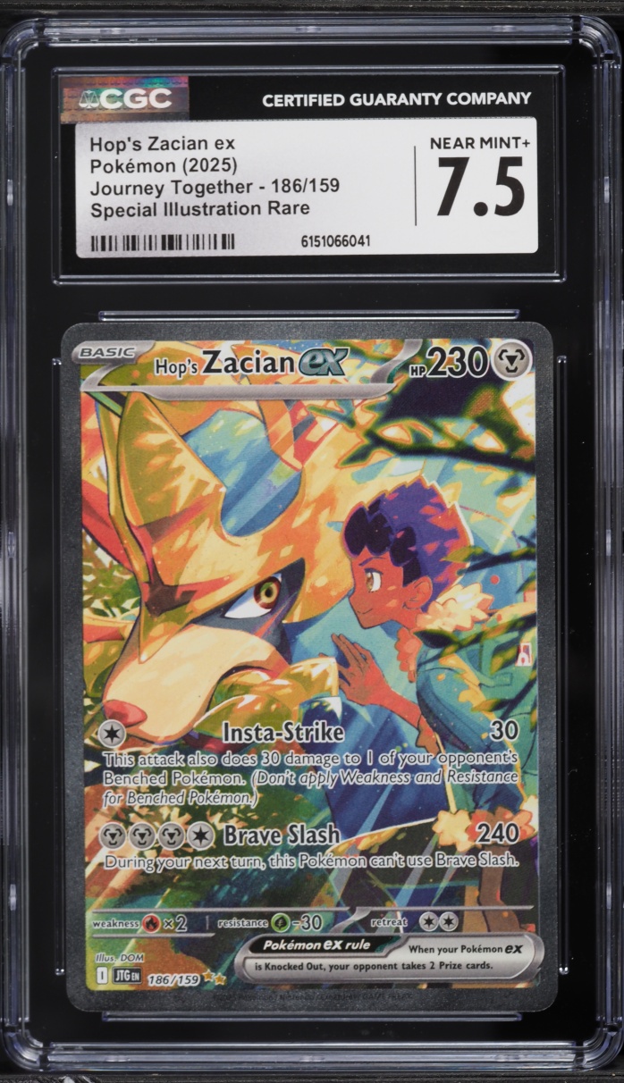 2025 Pokemon Scarlet & Violet Journey Together SIR Hop's Zacian EX #186 CGC 7.5 NRMT+