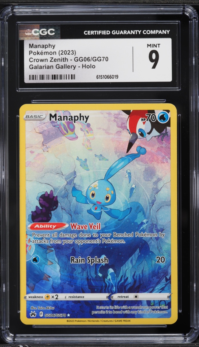 2023 Pokemon Sword & Shield Crown Zenith Full Art Manaphy #GG06 CGC 9 MINT