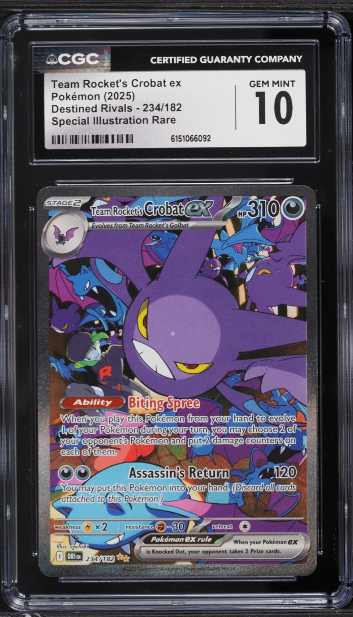 2025 Pokemon SV Destined Rivals SIR Team Rocket's Crobat EX #234 CGC 10 GEM MINT