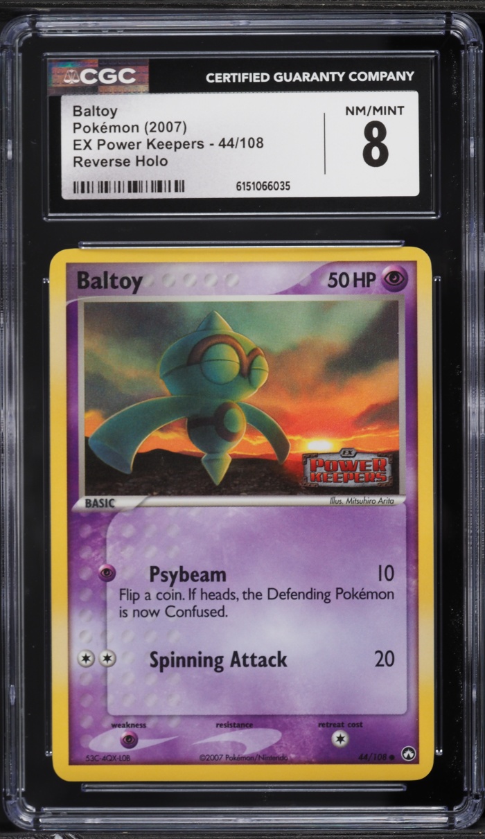 2007 Pokemon EX Power Keepers Reverse Holo Baltoy #44 CGC 8 NM-MT