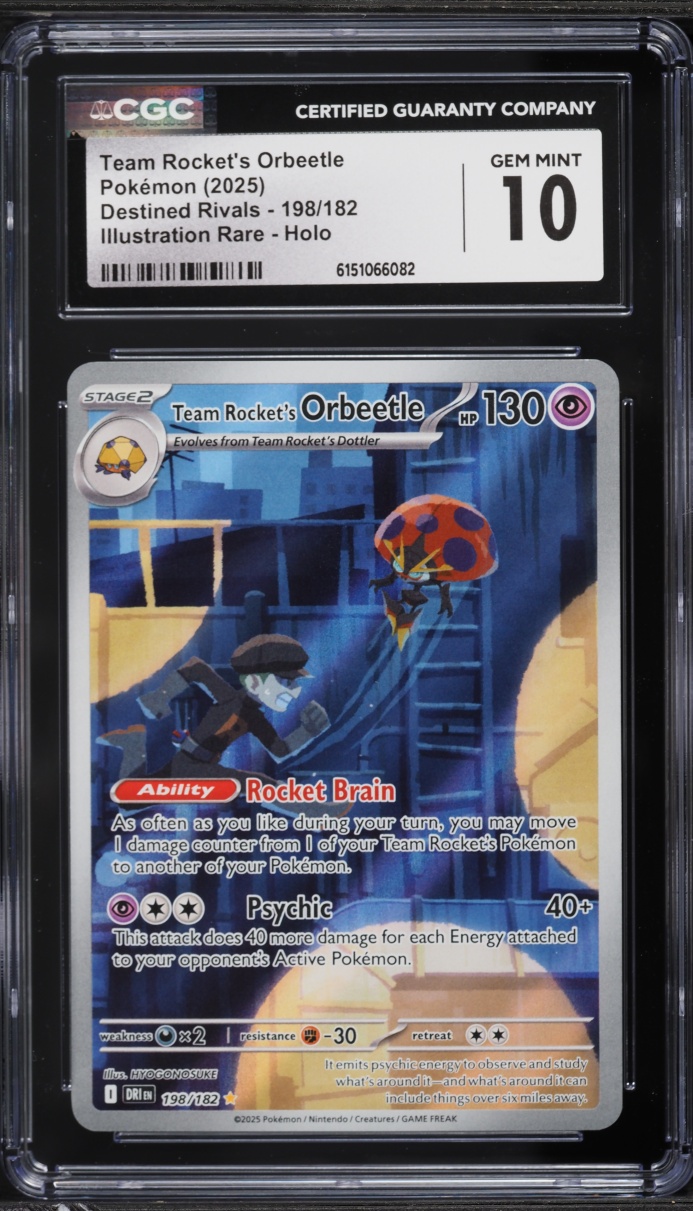 2025 Pokemon Scarlet & Violet Destined Rivals IR Team Rocket's Orbeetle #198 CGC 10 GEM MINT