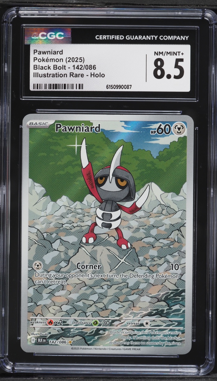 2025 Pokemon Scarlet & Violet Black Bolt IR Pawniard #142 CGC 8.5 NM-MT+