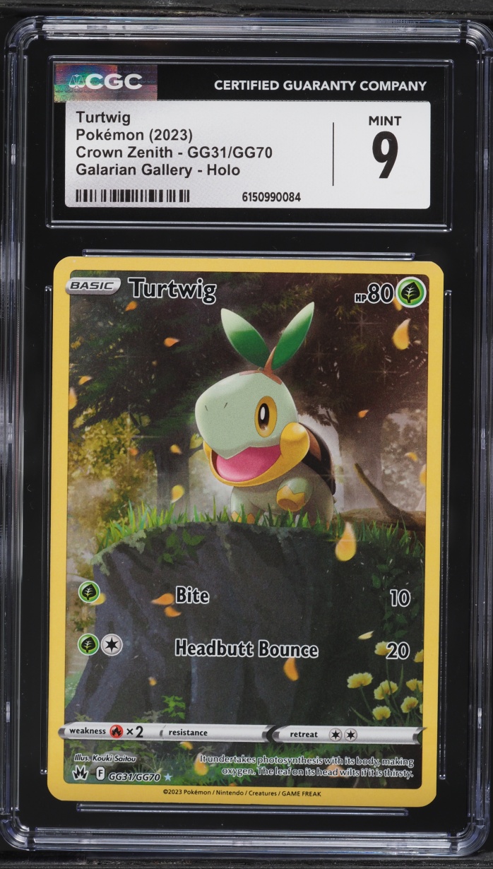 2023 Pokemon Sword & Shield Crown Zenith Galarian Gallery Alt Art Turtwig #GG31 CGC 9 MINT