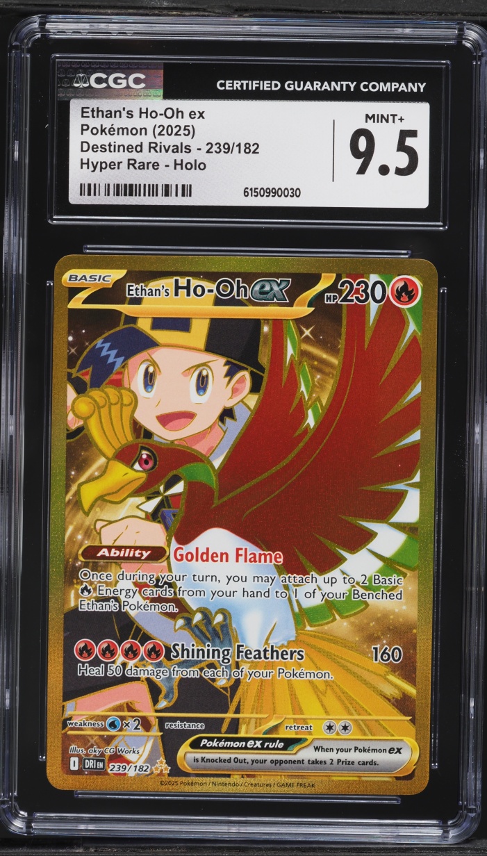 2025 Pokemon Scarlet & Violet Destined Rivals Gold Rare Ethan's Ho-Oh EX #239 CGC 9.5 MINT+