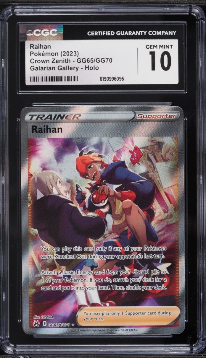 2023 Pokemon Sword & Shield Crown Zenith Full Art Raihan #GG65 CGC 10 GEM MINT