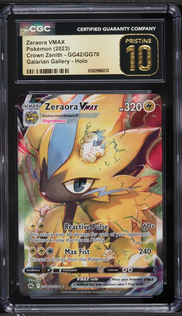 2023 Pokemon SWSH Crown Zenith Galarian Gallery Full Art Zeraora VMAX #GG42 CGC 10 PRISTINE