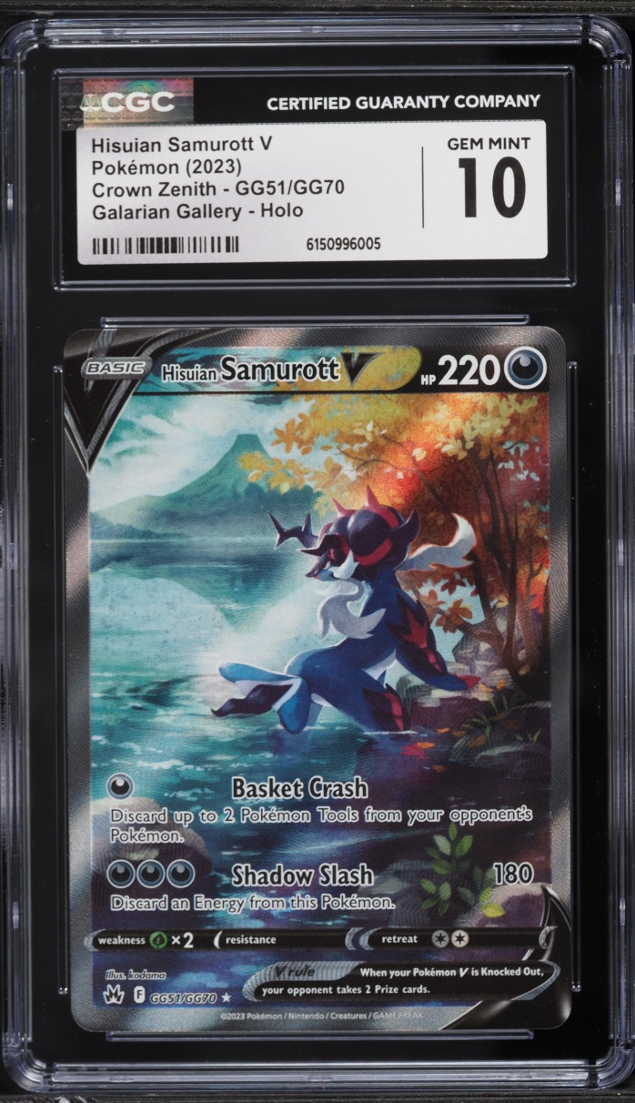2023 Pokemon Sword & Shield Crown Zenith Alt Art Hisuian Samurott V #GG51 CGC 10 GEM MINT
