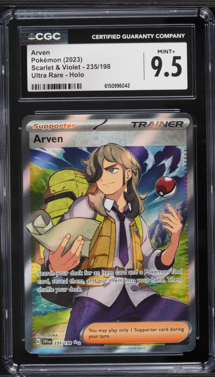 2023 Pokemon Scarlet & Violet Full Art Arven #235 CGC 9.5 MINT+