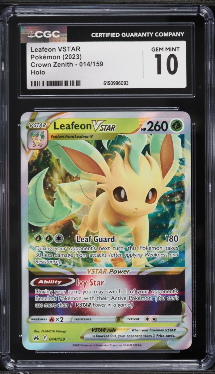 2023 Pokemon Sword & Shield Crown Zenith Holo Leafeon VSTAR #14 CGC 10 GEM MINT