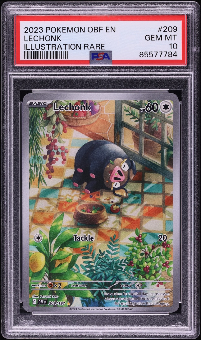 2023 Pokemon Scarlet & Violet Obsidian Flames IR Lechonk #209 PSA 10 GEM MINT