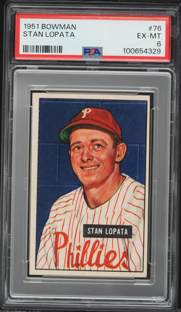 1951 Bowman Stan Lopata #76 PSA 6 EXMT