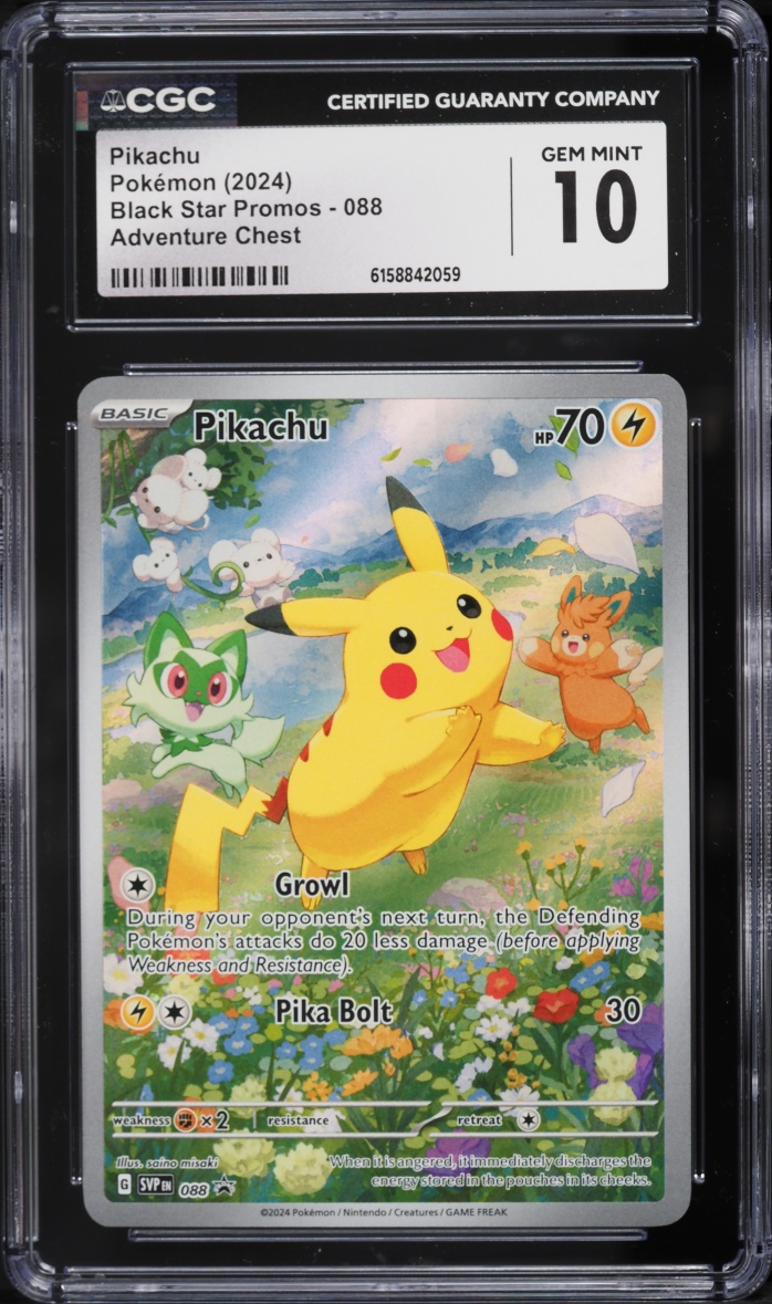 2024 Pokemon Scarlet & Violet Promo Paldea Adventure Chest Full Art Pikachu #88 CGC 10 GEM MINT