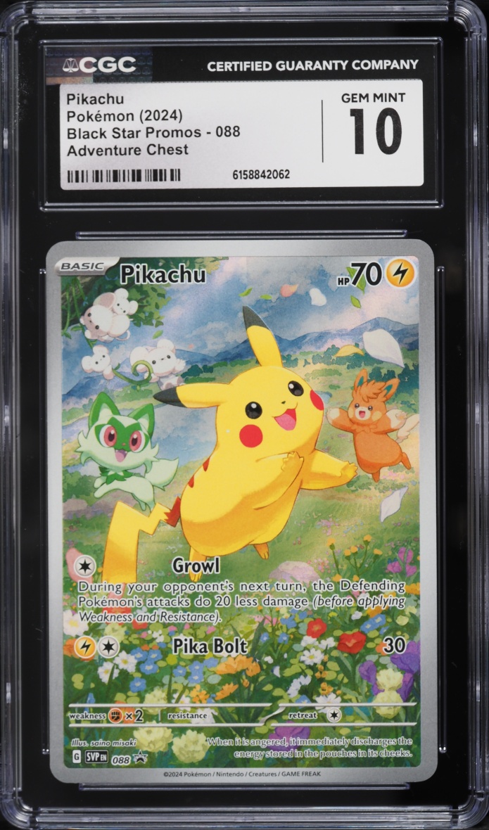 2024 Pokemon Scarlet & Violet Promo Paldea Adventure Chest Full Art Pikachu #88 CGC 10 GEM MINT