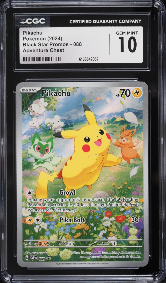 2024 Pokemon Scarlet & Violet Promo Paldea Adventure Chest Full Art Pikachu #88 CGC 10 GEM MINT