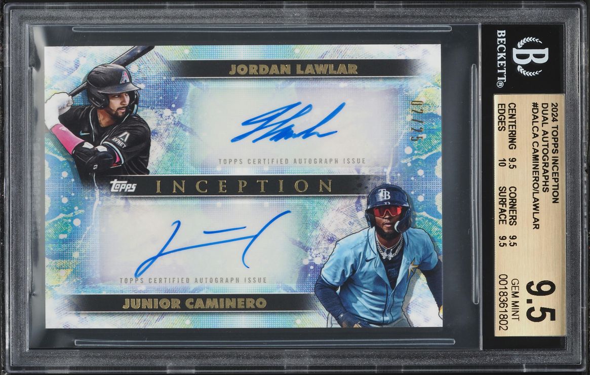 2024 Topps Inception Dual Junior Caminero Jordan Lawlar ROOKIE AUTO /25 #DALCA BGS 9.5 GEM MINT