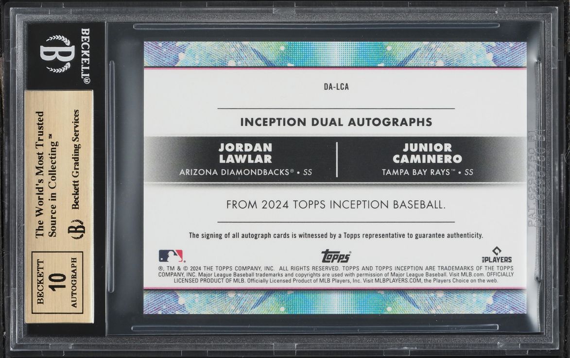 2024 Topps Inception Dual Junior Caminero Jordan Lawlar ROOKIE AUTO /25 #DALCA BGS 9.5 GEM MINT