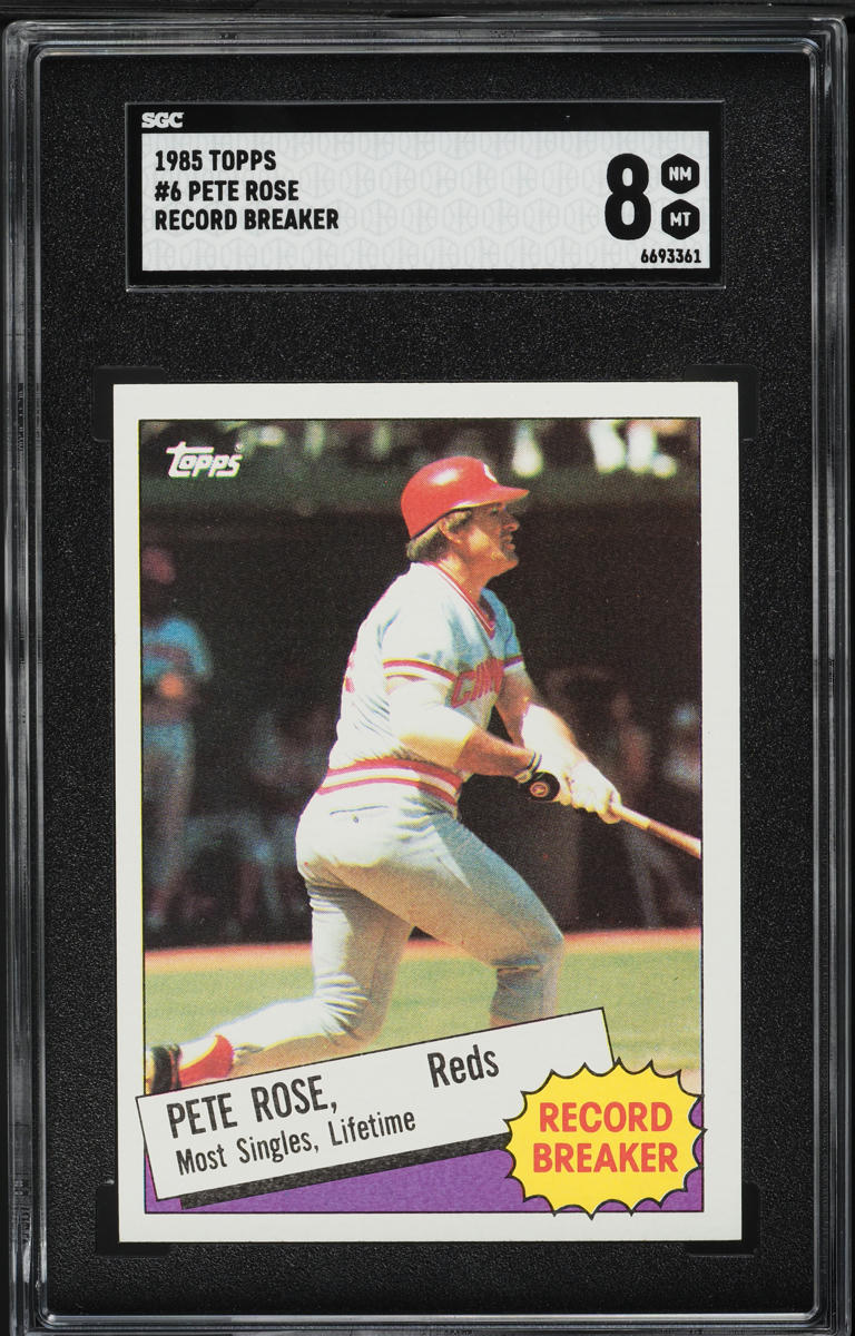 1985 Topps Pete Rose RECORD BREAKER #6 SGC 8 NM-MT