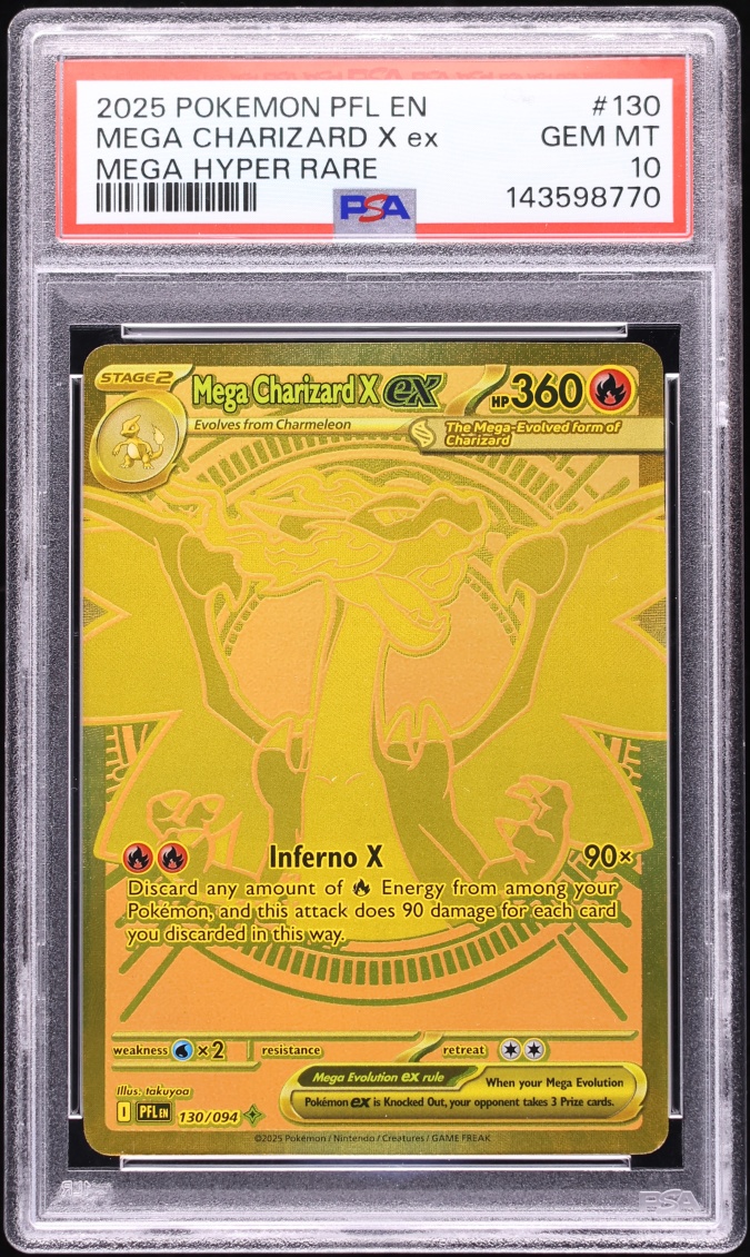 2025 Pokemon Mega Phantasmal Flames MHR Mega Charizard X Ex #130 PSA 10 GEM MINT