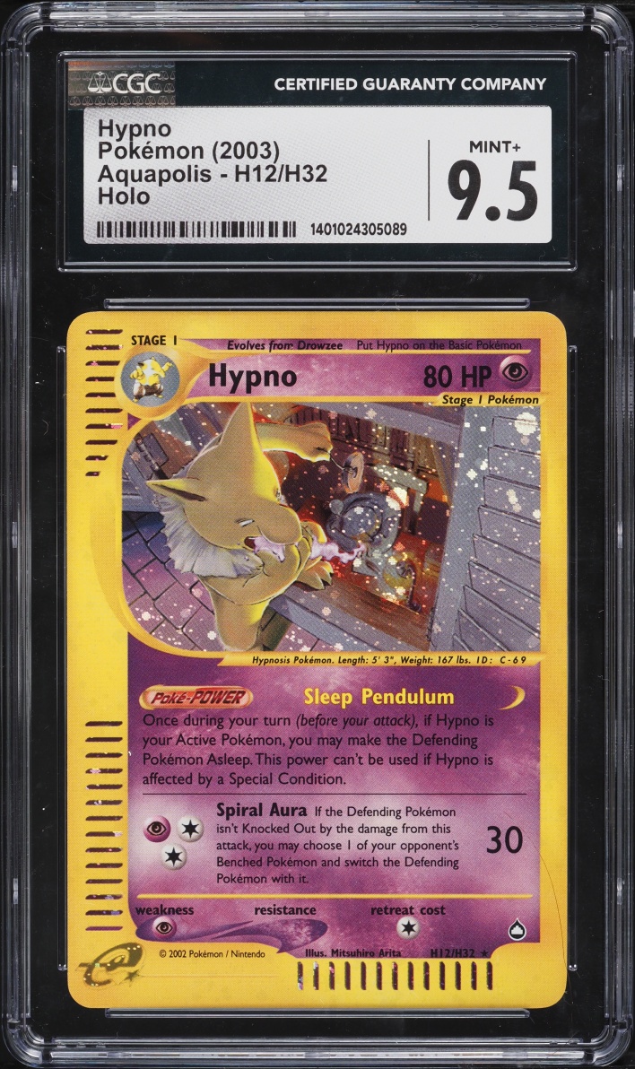 2003 Pokemon Aquapolis Holo Hypno #H12 CGC 9.5 MINT+
