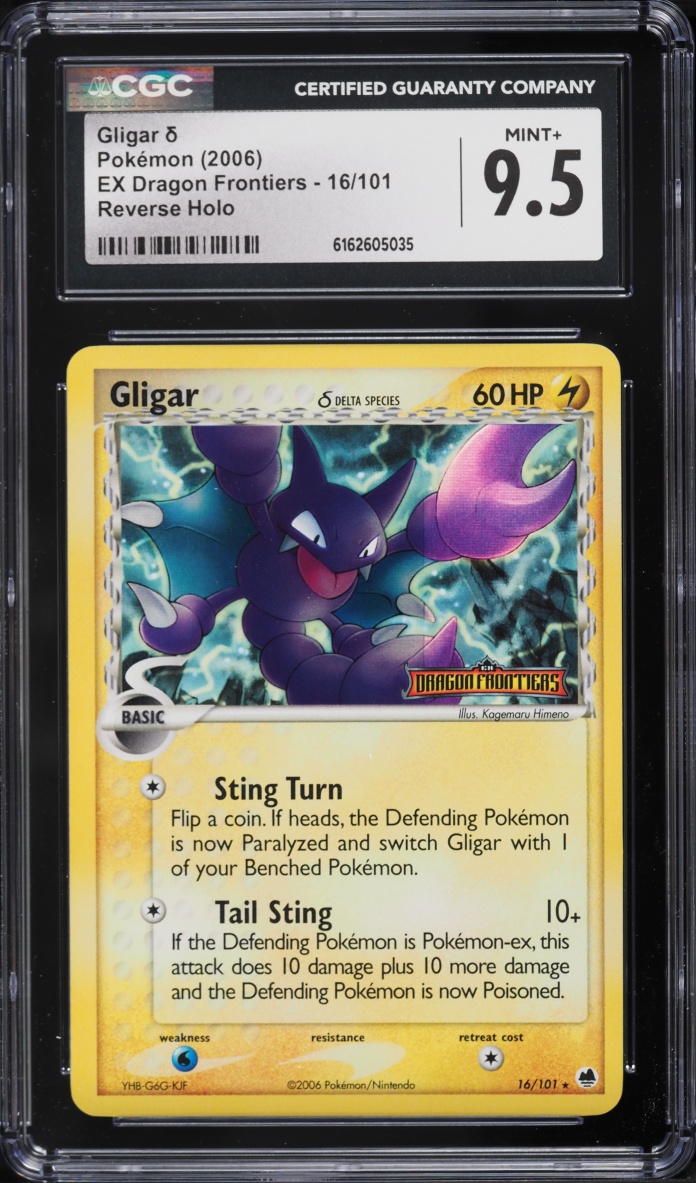 2006 Pokemon EX Dragon Frontiers Reverse Holo Gligar #16 CGC 9.5 MINT+