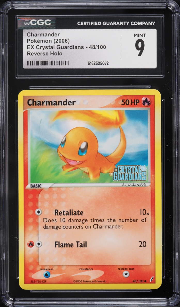 2006 Pokemon EX Crystal Guardians Reverse Holo Charmander #48 CGC 9 MINT