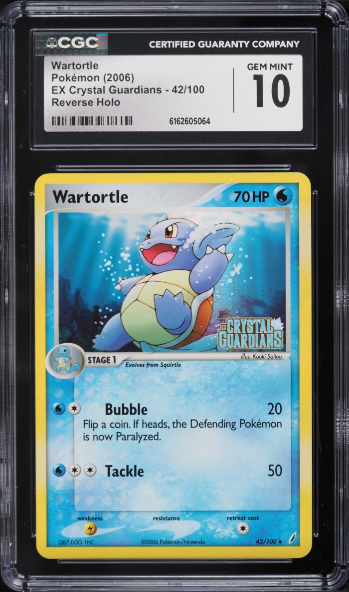 2006 Pokemon EX Crystal Guardians Reverse Holo Wartortle #42 CGC 10 GEM MINT