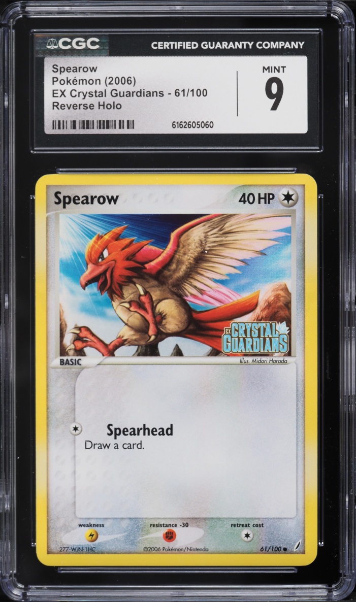 2006 Pokemon EX Crystal Guardians Reverse Holo Spearow #61 CGC 9 MINT