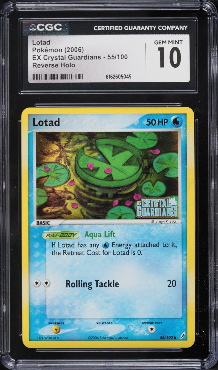2006 Pokemon EX Crystal Guardians Reverse Holo Lotad #55 CGC 10 GEM MINT