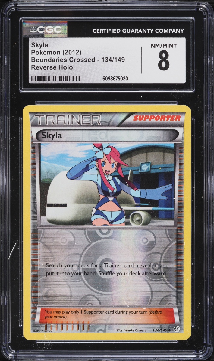2012 Pokemon Black & White Boundaries Crossed Reverse Holo Skyla #134 CGC 8 NM-MT