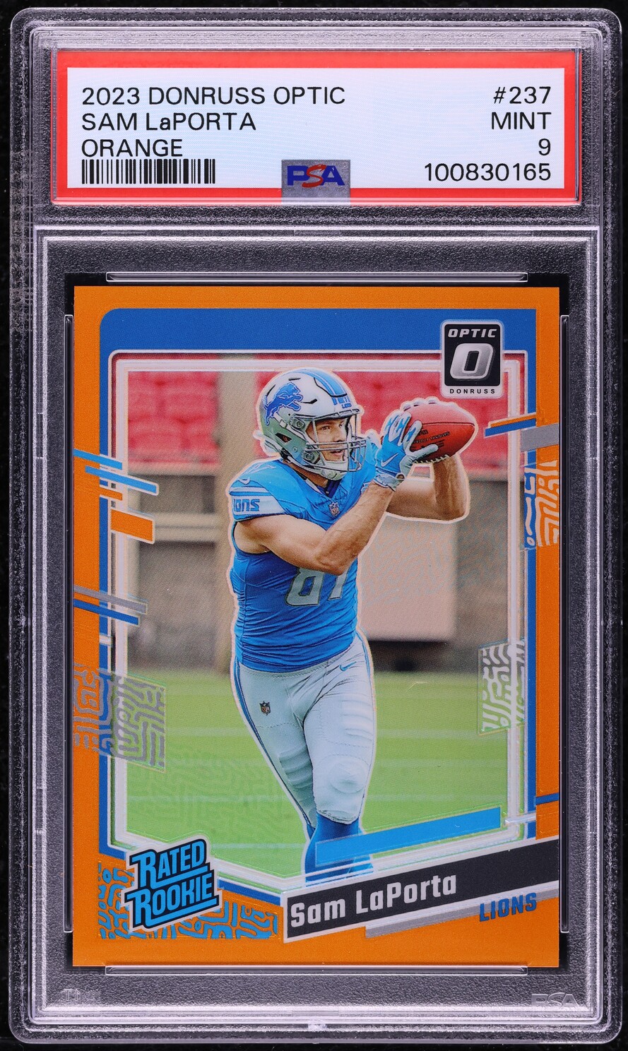 2023 Donruss Optic Orange Sam LaPorta ROOKIE /249 #237 PSA 9 MINT
