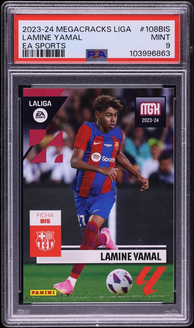 2023 Panini Megacracks La Liga EA Sports Lamine Yamal ROOKIE #108BIS PSA 9 MINT