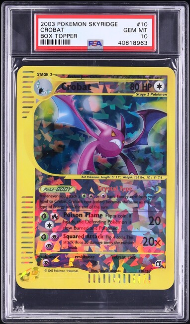 2003 Pokemon Skyridge Box Topper Crobat #10 PSA 10 GEM MINT
