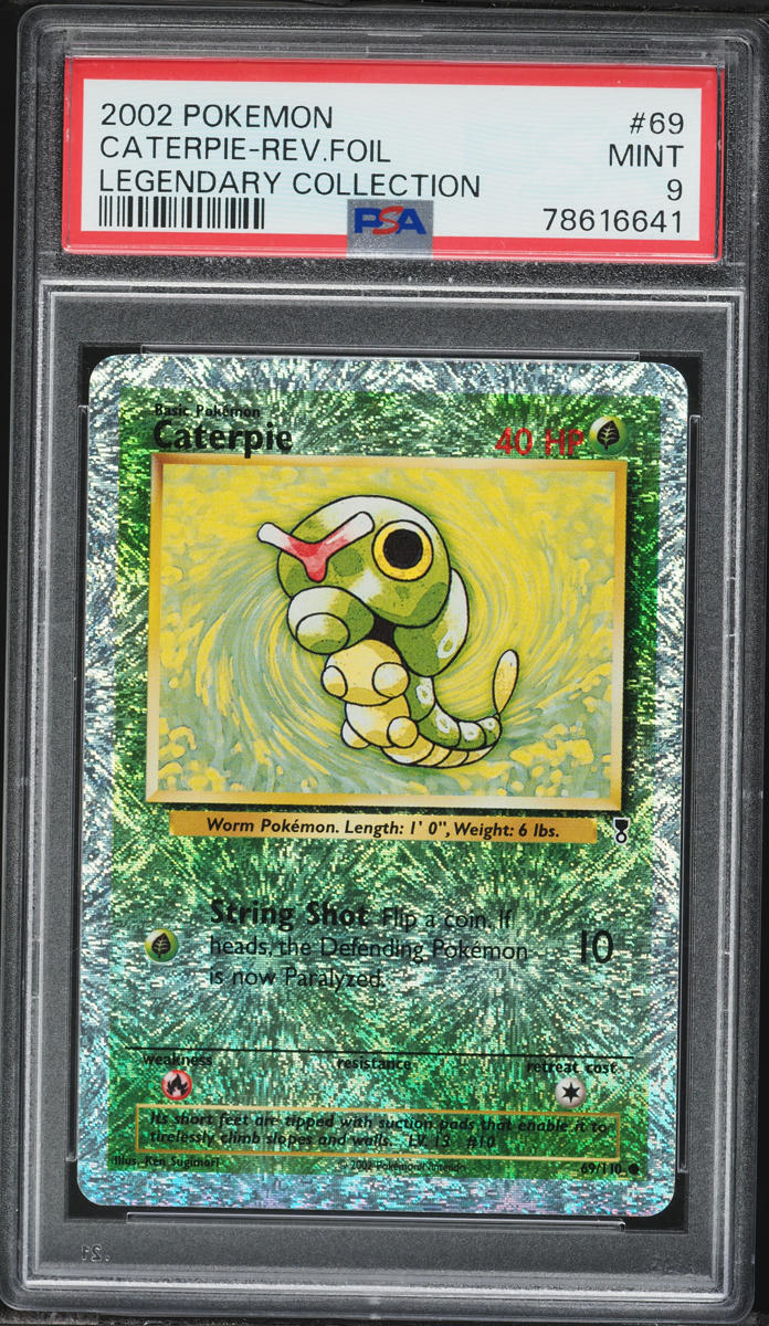 2002 Pokemon Legendary Collection Reverse Holo Caterpie #69 PSA 9 MINT