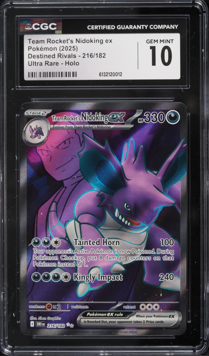 2025 Pokemon SV Destined Rivals Full Art Team Rocket's Nidoking Ex #216 CGC 10 GEM MINT