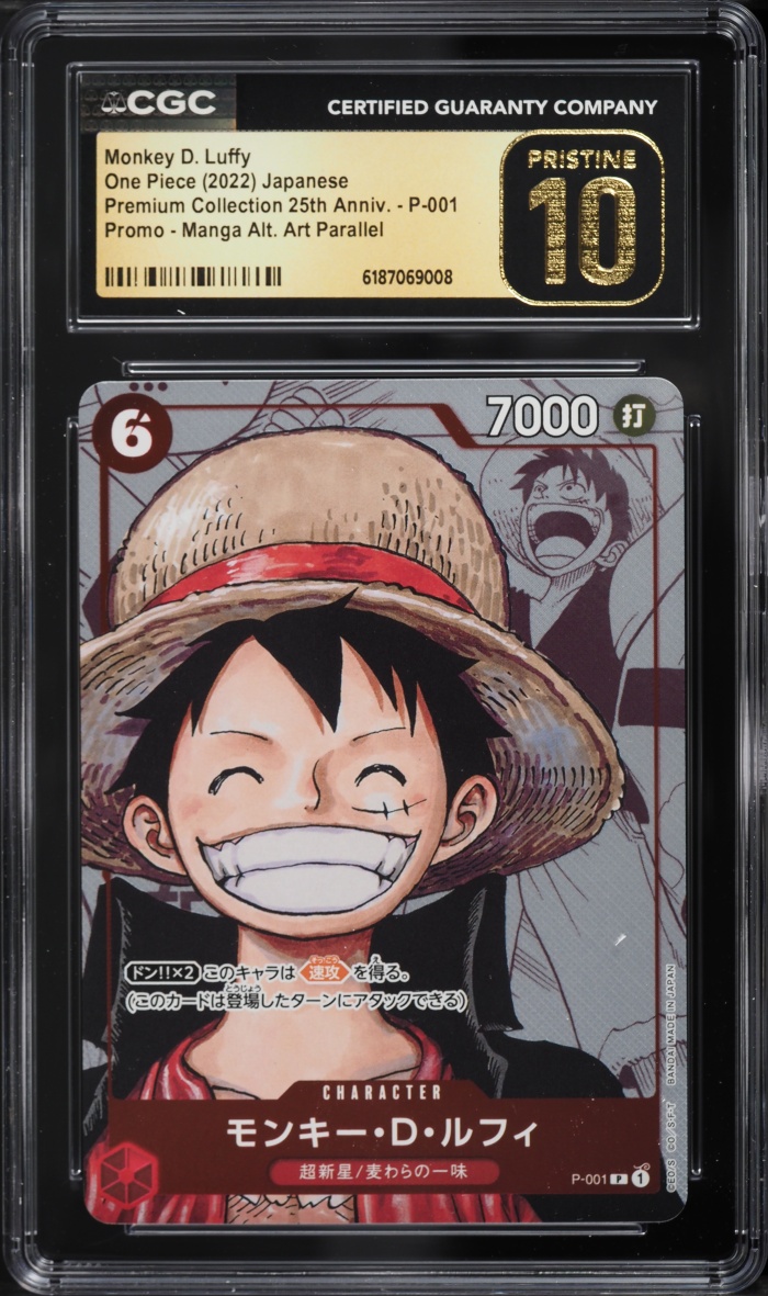 2022 One Piece Japanese Promo Premium 25th Manga Art Monkey D. Luffy #P-001 CGC 10 PRISTINE