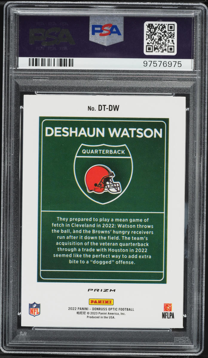 2022 Donruss Optic Downtown Deshaun Watson #DT-DW PSA 9 MINT