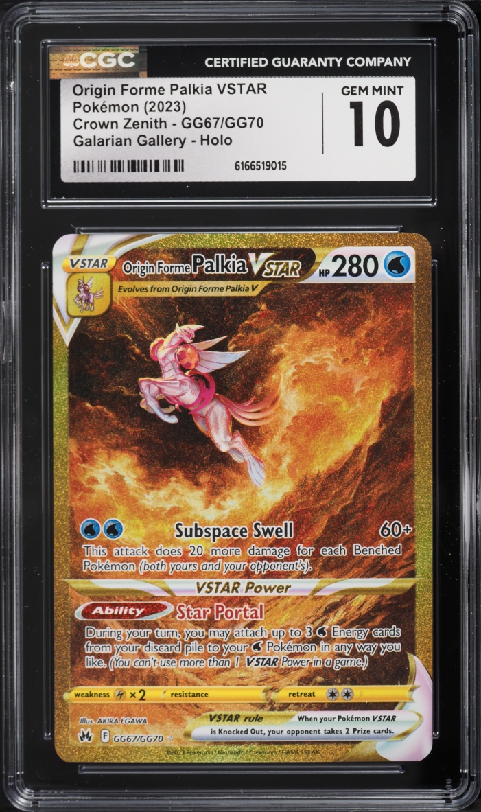 2023 Pokemon Sword & Shield Crown Zenith Gold Rare Origin Forme Palkia VSTAR #GG67 CGC 10 GEM