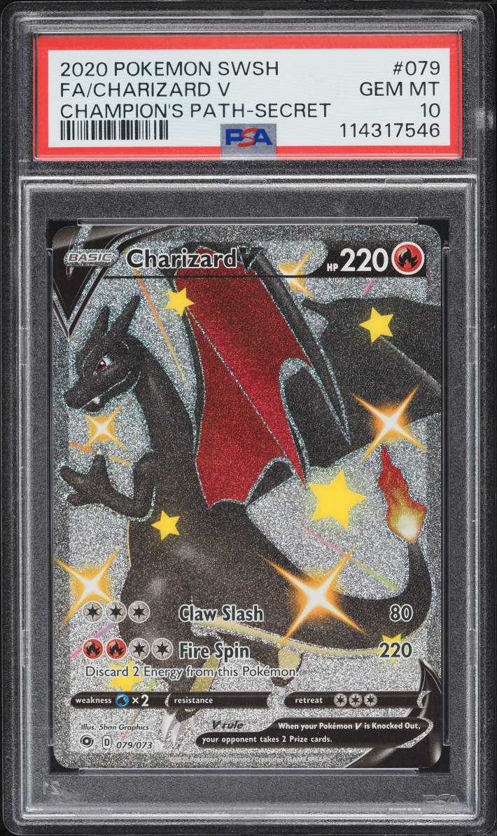 2020 Pokemon Sword & Shield Champion's Path Full Art Shiny Charizard V #79 PSA 10 GEM MINT