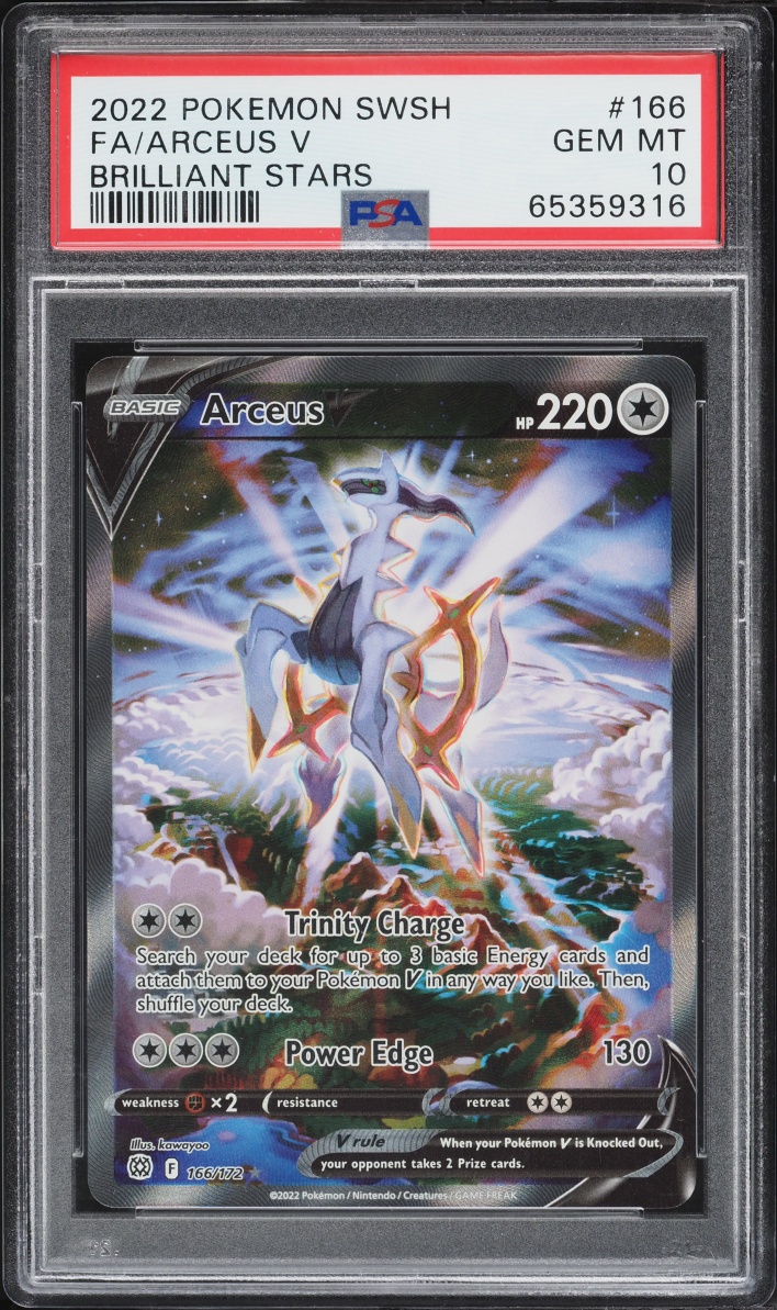 2022 Pokemon Sword & Shield Brilliant Stars Alt Art Arceus V #166 PSA 10 GEM MINT
