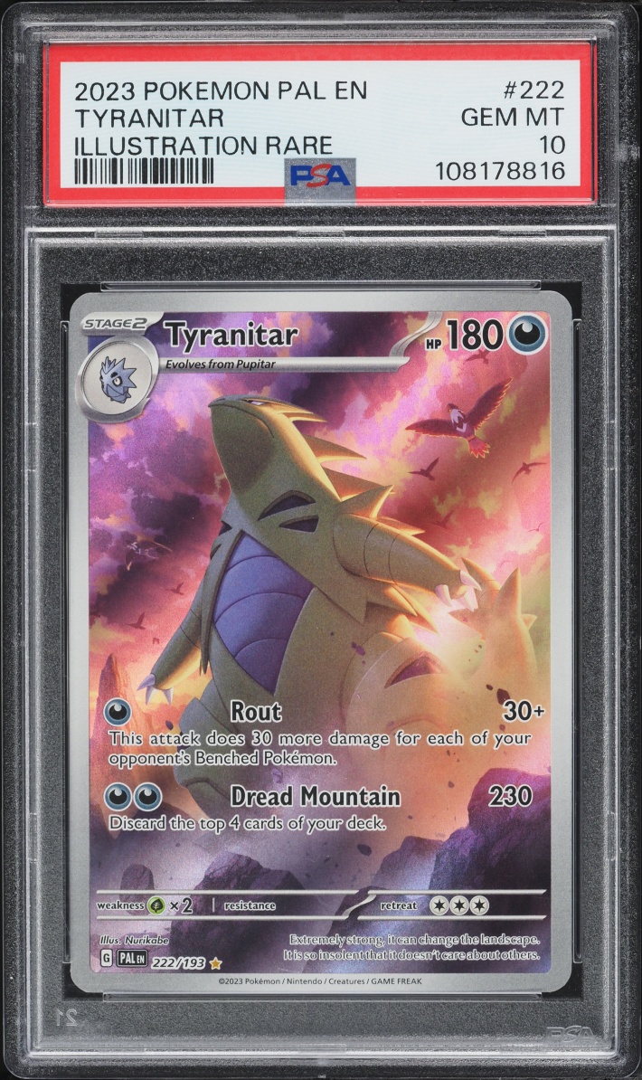2023 Pokemon Scarlet & Violet Paldea Evolved IR Tyranitar #222 PSA 10 GEM MINT