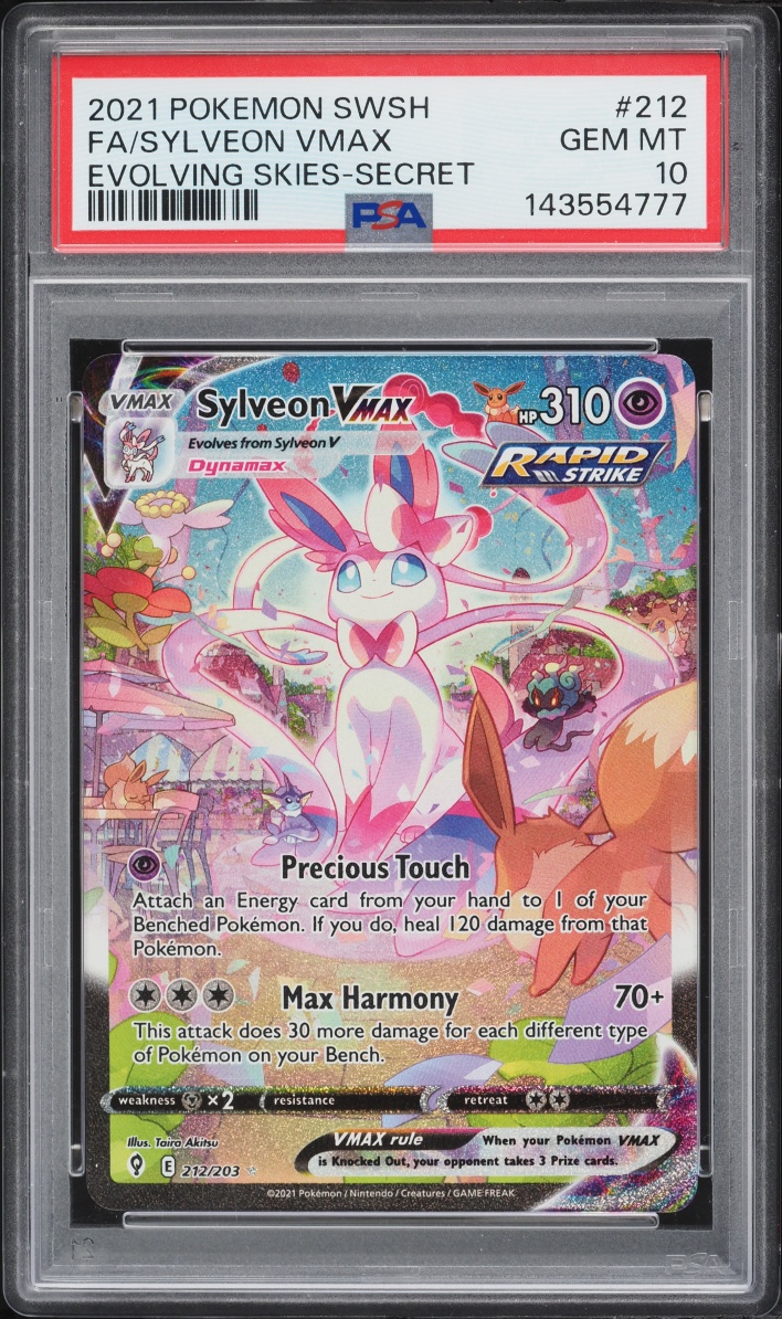 2021 Pokemon Sword & Shield Evolving Skies SEC Sylveon VMAX #212 PSA 10 GEM MINT