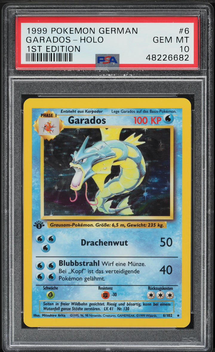 1999 Pokemon German Base Set 1st Edition Holo Gyarados #6 PSA 10 GEM MINT