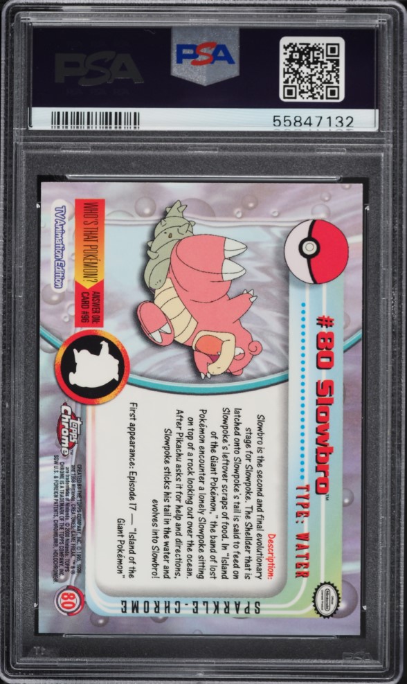 2000 Topps Chrome Pokemon Series 2 Sparkle Slowbro #80 PSA 10 GEM MINT