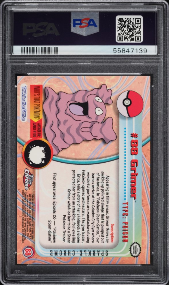 2000 Topps Chrome Pokemon Series 2 Sparkle Grimer #88 PSA 10 GEM MINT